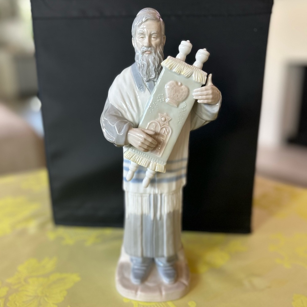 Ceramic Rabbi Figurine with Torah